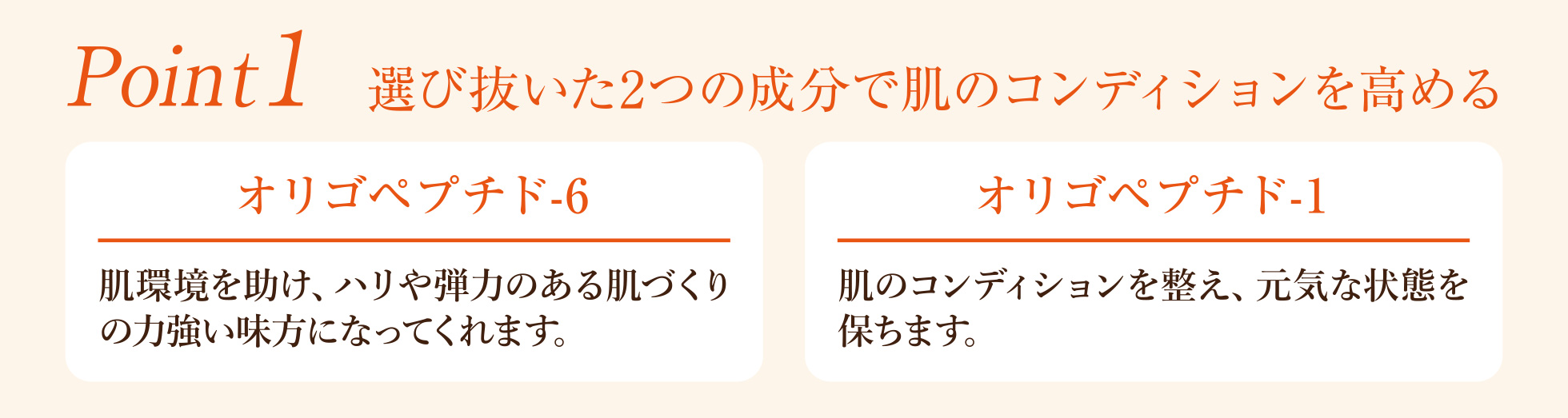 選び抜いた2つの成分で肌のコンディションを高める